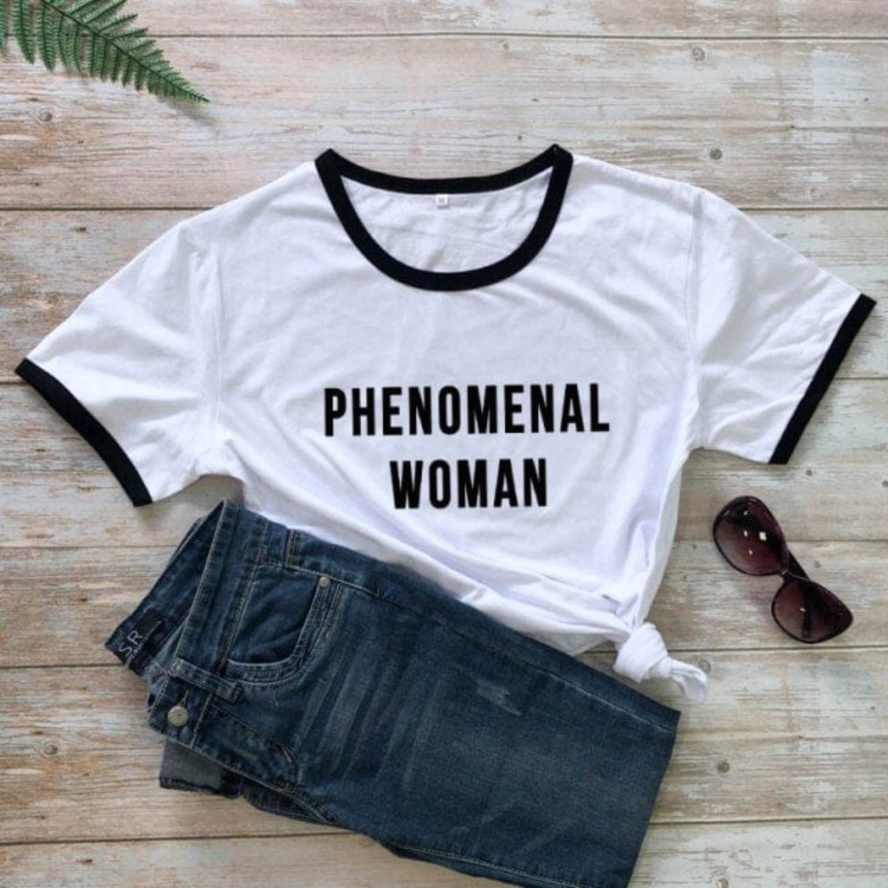 PHENOMENAL WOMAN Graphic Fashion Clothes T-Shirt Short Sleeve Girl Gray Tee Casaul Cotton Popular tops Crewneck Slogan Drop ship - OhSaucy