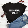 PHENOMENAL WOMAN Graphic Fashion Clothes T-Shirt Short Sleeve Girl Gray Tee Casaul Cotton Popular tops Crewneck Slogan Drop ship - OhSaucy