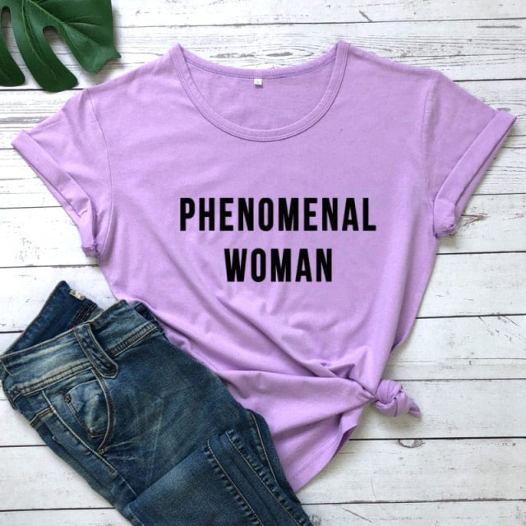 PHENOMENAL WOMAN Graphic Fashion Clothes T-Shirt Short Sleeve Girl Gray Tee Casaul Cotton Popular tops Crewneck Slogan Drop ship - OhSaucy