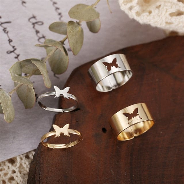 Oh Saucy Body Jewellery 2 SET Quality Multi Finger Rings For Women 3/4/5 PCS Sets