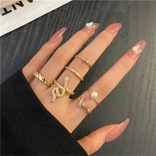 Oh Saucy Body Jewellery 5448001 Quality Multi Finger Rings For Women 3/4/5 PCS Sets