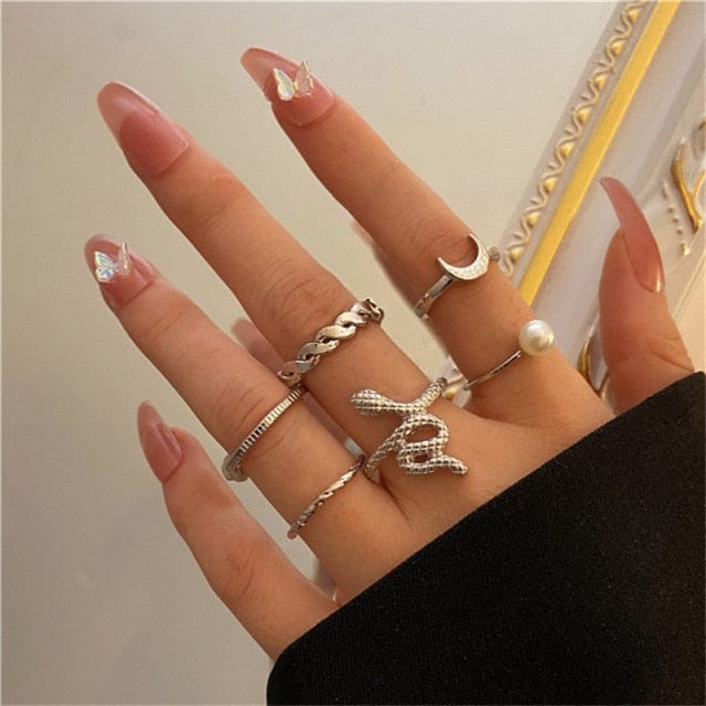 Oh Saucy Body Jewellery 5448002 Quality Multi Finger Rings For Women 3/4/5 PCS Sets