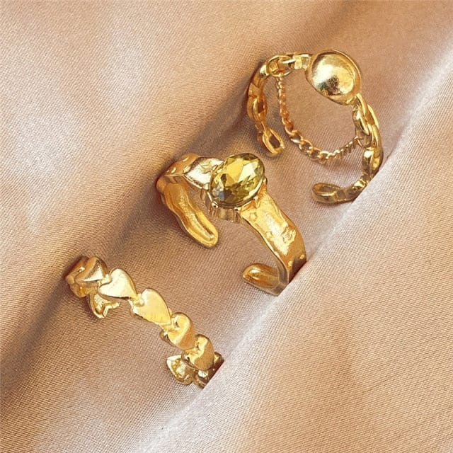 Oh Saucy Body Jewellery OV5324701 Quality Multi Finger Rings For Women 3/4/5 PCS Sets