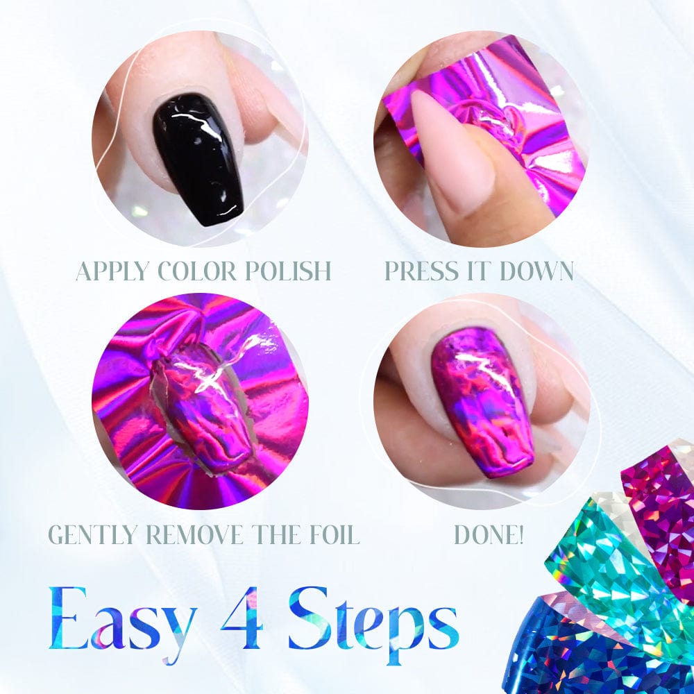 Oh Saucy Reflective Mosaic Nail Art Transfer Foils (Set of 12)