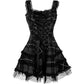 Dress Women Classic Frill Lace Dresses Sleeveless Plaid Vintage Gothic Mini Dresses Ball Gowns Cosplay Costume Plus Size Dress - OhSaucy