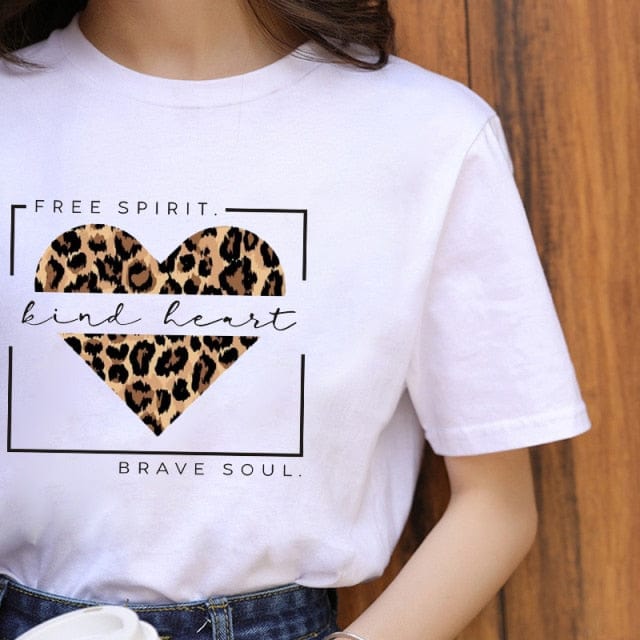 ZOGANKIN Summer Fashion Shirt Lips Leopard Graphic T Shirt Women Tops Base O-neckBlack Tees Kiss Leopard Lip Funny Girls Tshirt - OhSaucy