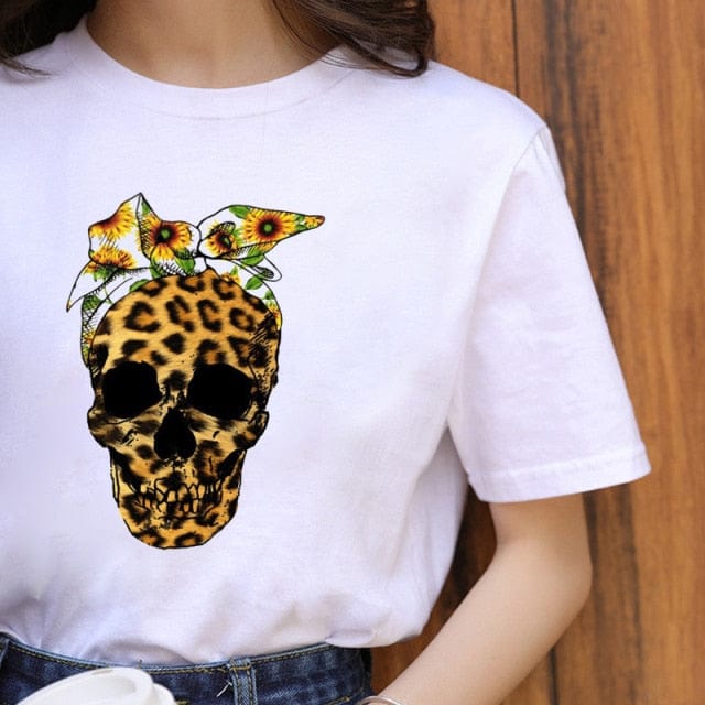 ZOGANKIN Summer Fashion Shirt Lips Leopard Graphic T Shirt Women Tops Base O-neckBlack Tees Kiss Leopard Lip Funny Girls Tshirt - OhSaucy