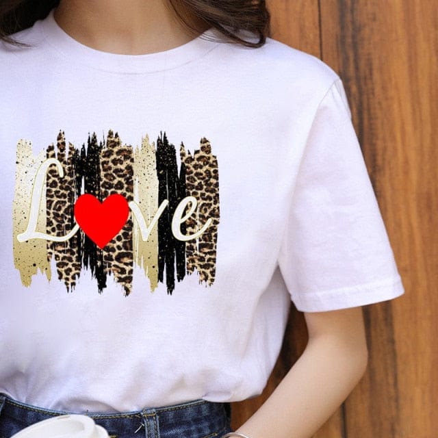 ZOGANKIN Summer Fashion Shirt Lips Leopard Graphic T Shirt Women Tops Base O-neckBlack Tees Kiss Leopard Lip Funny Girls Tshirt - OhSaucy