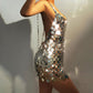 Oh Saucy Party Sexy Metal Sequin 1960's Vintage Style Tunic Dress