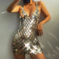 Oh Saucy Party Sexy Metal Sequin 1960's Vintage Style Tunic Dress