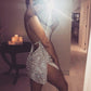 Oh Saucy Sexy See through Rhinestone | Metal Chainmail | Glitter Mini Dress | Backless Sequins Luxury Party Dress