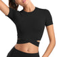 Sexy Sport Fitness Short Sleeve Tops - OhSaucy