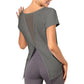 Sexy Sport Fitness Short Sleeve Tops - OhSaucy - OhSaucy