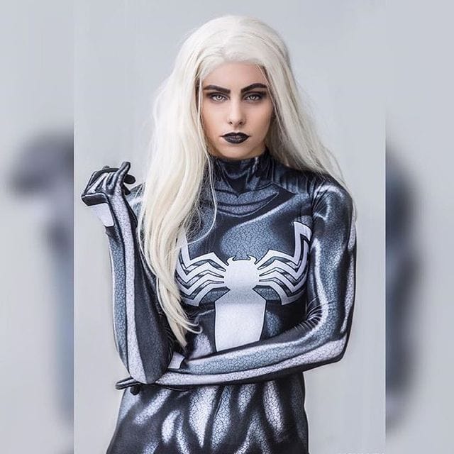 OhSaucy SilkySam Cosplay Designs - Black Venom Costume - Female Bodysuit