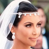 Silver Crystal And Rhinestone Wedding Forehead Headpiece - OhSaucy
