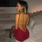 Oh Saucy Party Sleeveless Halter | Shiny Sequined High Split Backless Bodycon | Long Maxi Evening | Party Dress