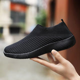Oh Saucy 1926Black / 42 Sneakers Women Walking Shoes Woman Lightweight Loafers Tennis Casual Ladies Fashion Slip on Sock Vulcanized Shoes Plus Size 2021