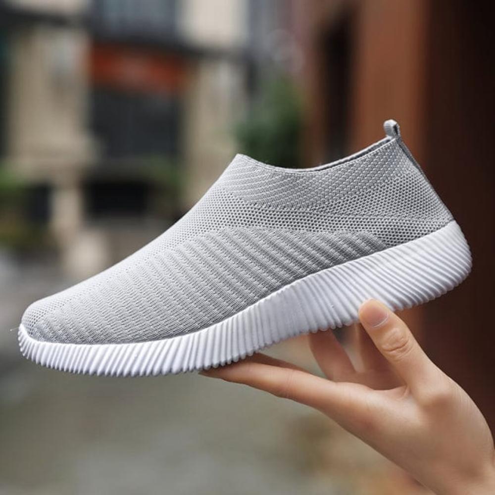 Oh Saucy 1926Gray / 42 Sneakers Women Walking Shoes Woman Lightweight Loafers Tennis Casual Ladies Fashion Slip on Sock Vulcanized Shoes Plus Size 2021