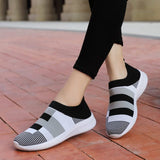 Oh Saucy 1950GrayBlack / 36 Sneakers Women Walking Shoes Woman Lightweight Loafers Tennis Casual Ladies Fashion Slip on Sock Vulcanized Shoes Plus Size 2021