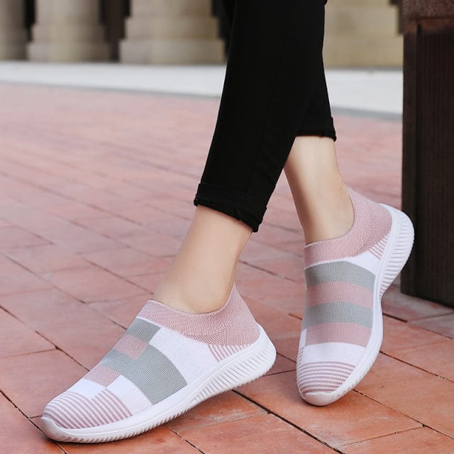 Oh Saucy 1950GrayPink / 36 Sneakers Women Walking Shoes Woman Lightweight Loafers Tennis Casual Ladies Fashion Slip on Sock Vulcanized Shoes Plus Size 2021