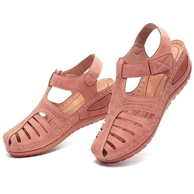 Oh Saucy Shoes SOFT PU LEATHER CLOSED TOE VINTAGE ANTI-SLIP SANDALS