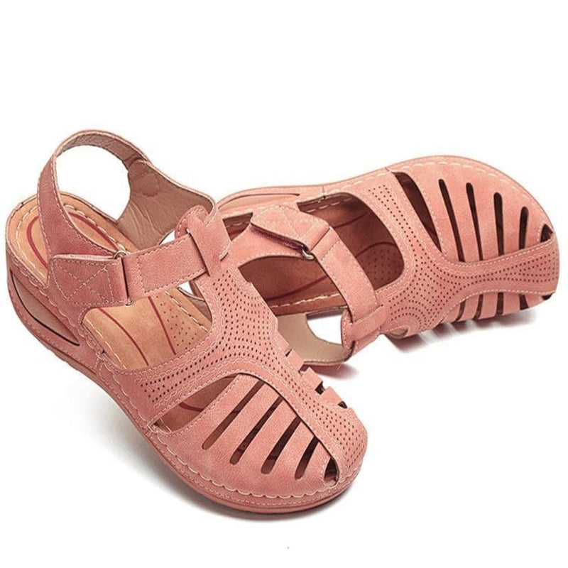 Oh Saucy Shoes SOFT PU LEATHER CLOSED TOE VINTAGE ANTI-SLIP SANDALS