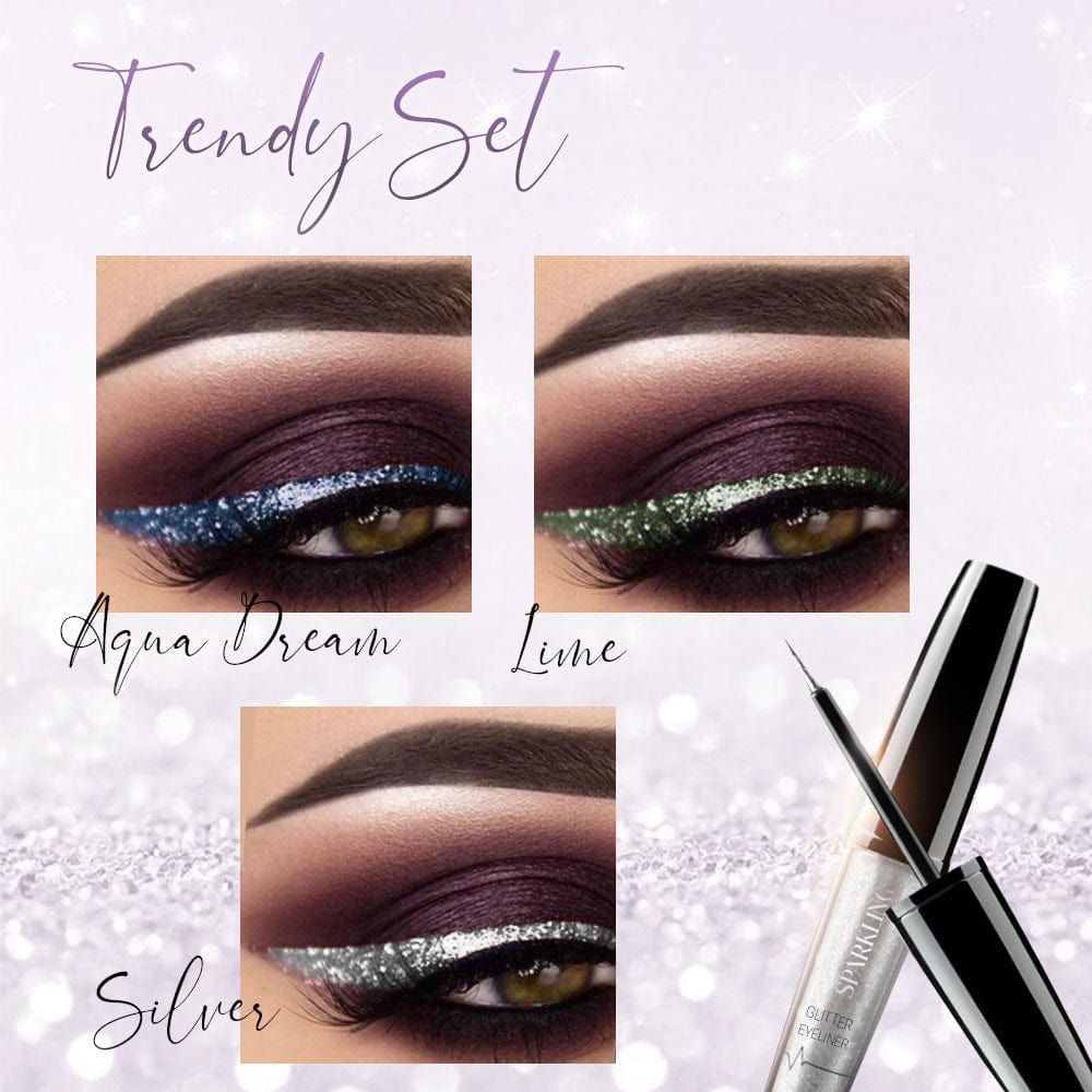 Oh Saucy Eyeliner Trendy Set(Aqua Dream+Lime+Silver)🔥40% OFF🔥 Sparkling Glitter Eyeliner