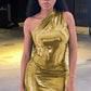 Oh Saucy Gold / XS "Style Puss" Sexy Luxury Women Dress Elastic Sleeveless Dress 