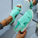 Oh Saucy Shoes Green / 37 Summer Women Sandals Sexy Shoes Crystal Flats Buckle Strap