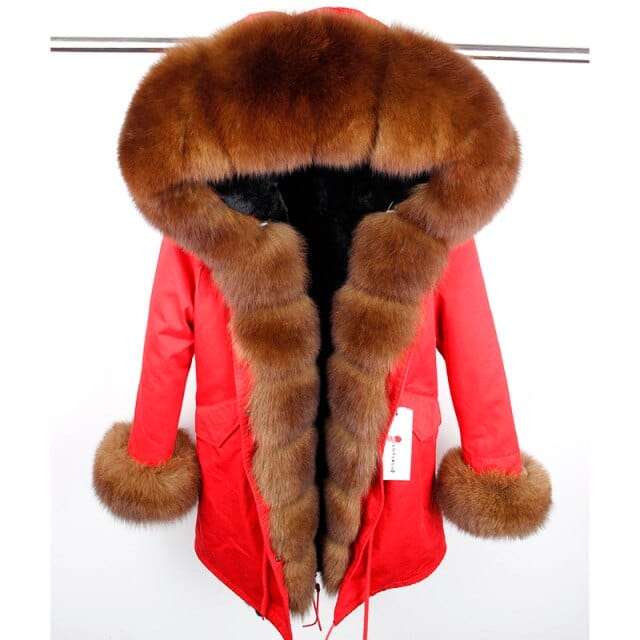 Oh Saucy Coats & Jackets 12 / XL Super Luxury Long Parka | Fur Collar | Natural Rabbit Fur