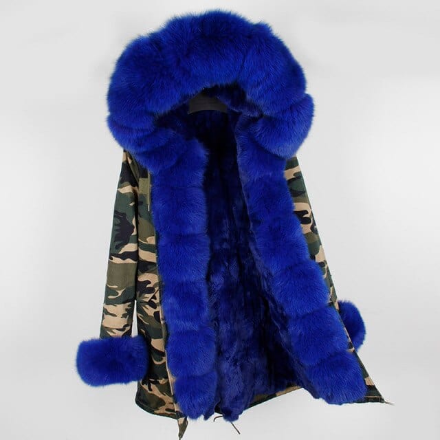 Oh Saucy Coats & Jackets 16 / S Super Luxury Long Parka | Fur Collar | Natural Rabbit Fur
