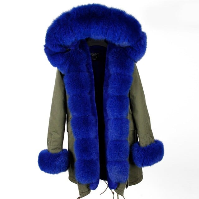 Oh Saucy Coats & Jackets 17 / S Super Luxury Long Parka | Fur Collar | Natural Rabbit Fur