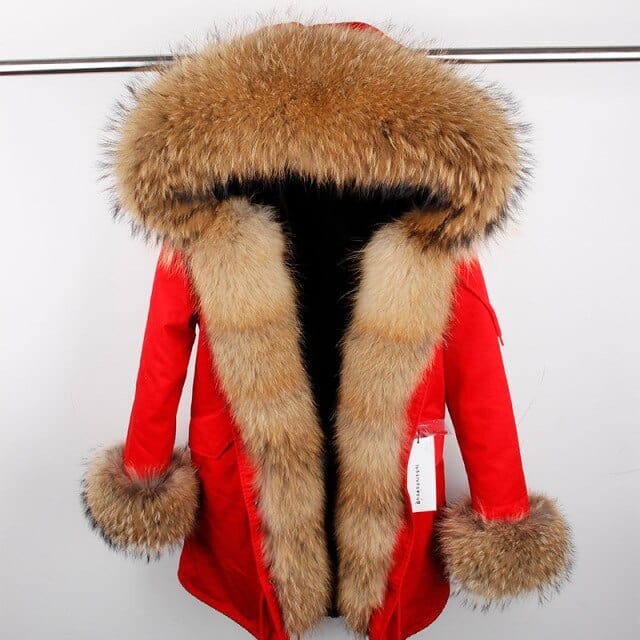 Oh Saucy Coats & Jackets 19 / S Super Luxury Long Parka | Fur Collar | Natural Rabbit Fur