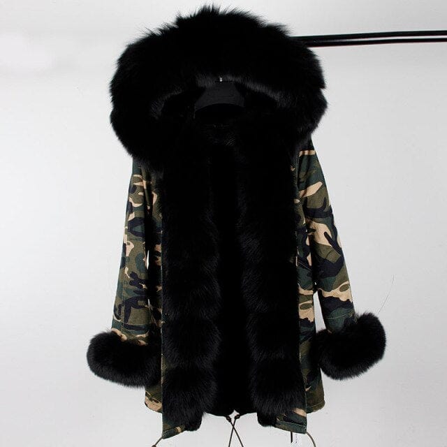 Oh Saucy Coats & Jackets 20 / XL Super Luxury Long Parka | Fur Collar | Natural Rabbit Fur