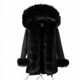 Oh Saucy Coats & Jackets 21 / S Super Luxury Long Parka | Fur Collar | Natural Rabbit Fur