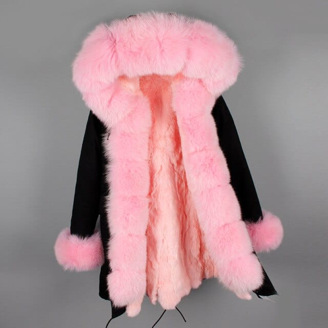Oh Saucy Coats & Jackets 26 / S Super Luxury Long Parka | Fur Collar | Natural Rabbit Fur