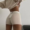 Oh Saucy Underwear & Socks Super Sexy Knitted Shorts ~ 100% Cotton WHT or BLK ~ High Waist Biker Shorts ~ Extreme Stretch