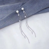 OhSaucy Apparel & Accessories Y6091 Silver Tassel Drop Earrings | Many Styles 20% Off