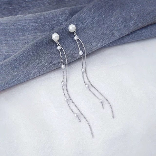 OhSaucy Apparel & Accessories Y6091 Silver Tassel Drop Earrings | Many Styles 20% Off