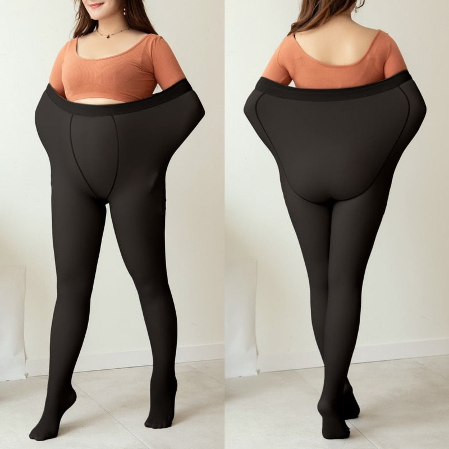 OHS seasonal black full feet / 80g(45-70kg) Thermal Pantyhose For Warm Fleece Tights 200g Plus Size Women Legging Winter Ladies Sexy Stockings Fake Translucent Leggings