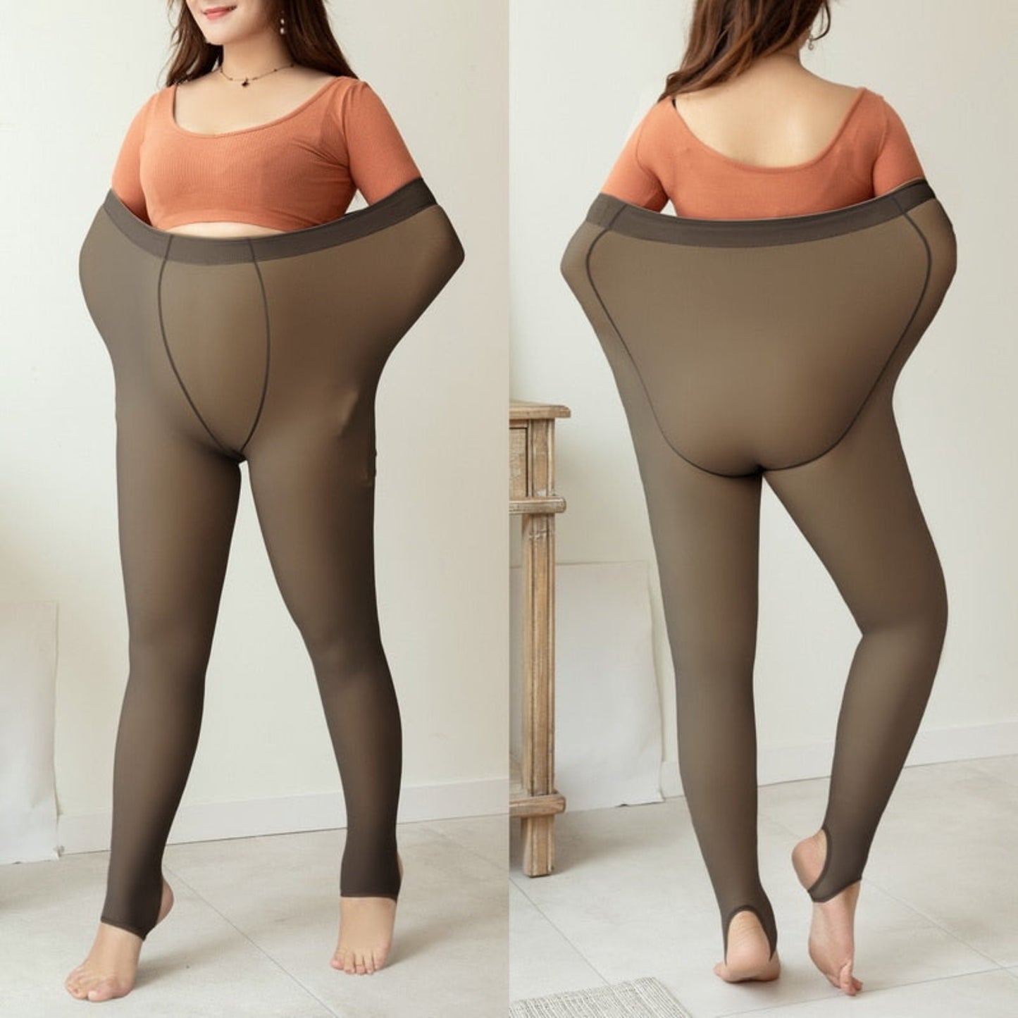 OHS seasonal black translucent A / 80g(45-70kg) Thermal Pantyhose For Warm Fleece Tights 200g Plus Size Women Legging Winter Ladies Sexy Stockings Fake Translucent Leggings
