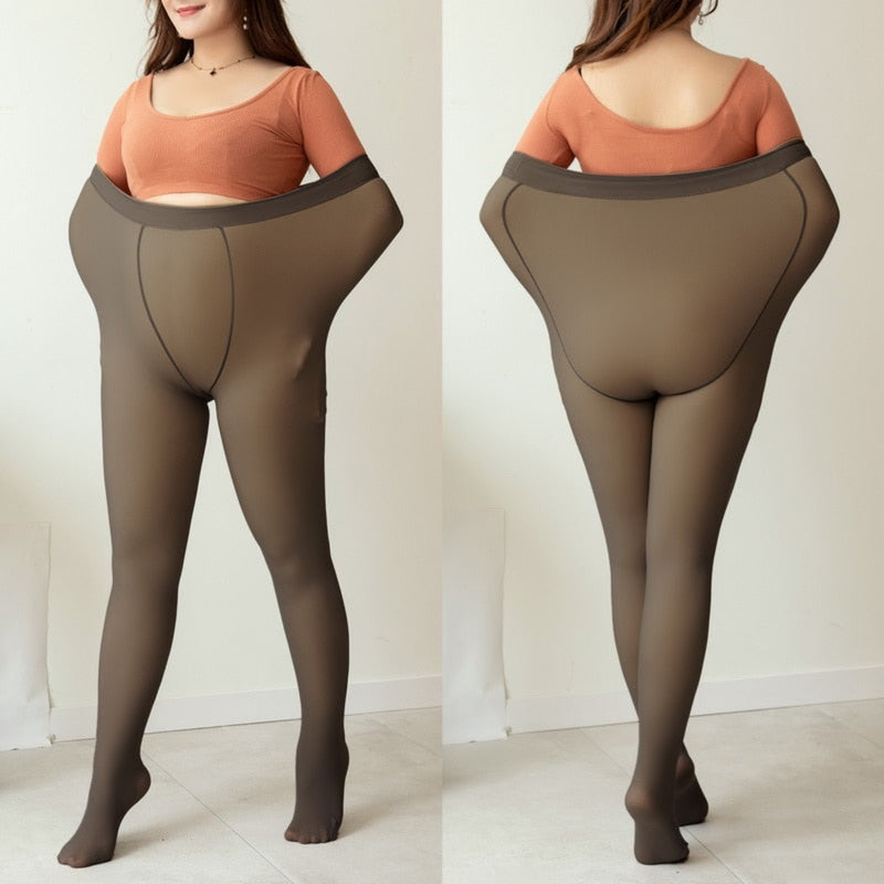 Women Fake Translucent Pantyhose Winter Sheer Tights Thermal Pants  Stockings UK