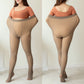 OHS seasonal coffee translucent B / 80g(45-70kg) Thermal Pantyhose For Warm Fleece Tights 200g Plus Size Women Legging Winter Ladies Sexy Stockings Fake Translucent Leggings