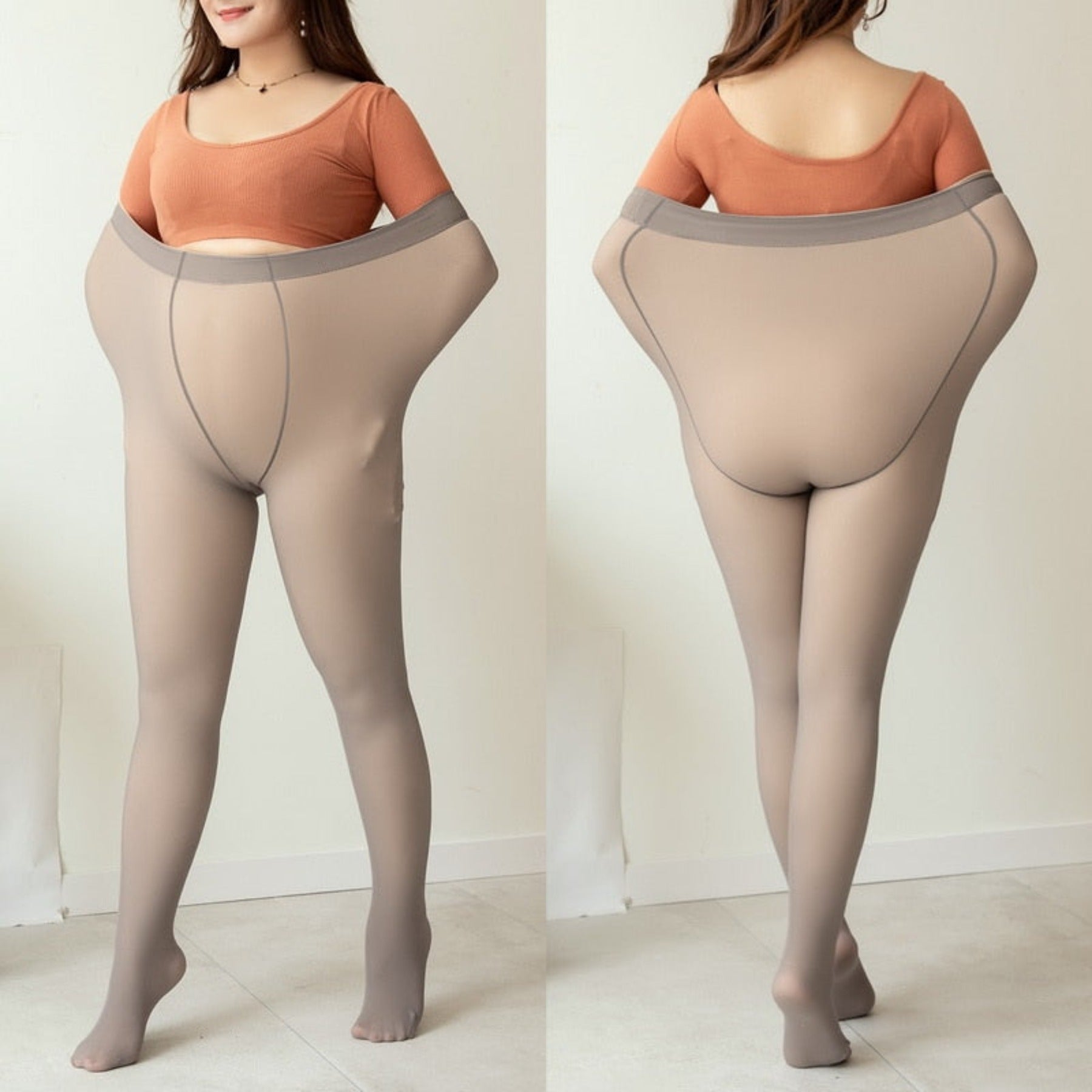OHS seasonal grey full feet / 80g(45-70kg) Thermal Pantyhose For Warm Fleece Tights 200g Plus Size Women Legging Winter Ladies Sexy Stockings Fake Translucent Leggings