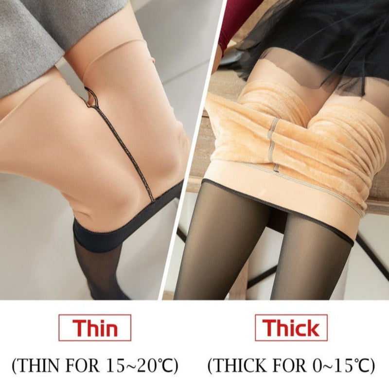 Plus Size Women Thermal Lined Tights Ladies Warm Winter Tights Leggings  Thick Fleece Translucent Pantyhose Thermal Stockings - AliExpress