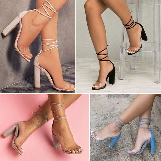 Oh Saucy Thin High Heels Shoes Gladiator Ankle Strap Sexy Pump Ladies Plus Size