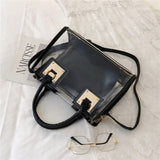 Oh Saucy Black / 28cmx19cmx14cm Transparent Jelly Bag [matching inner bag] Square Handbag