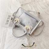 Oh Saucy White / 28cmx19cmx14cm Transparent Jelly Bag [matching inner bag] Square Handbag