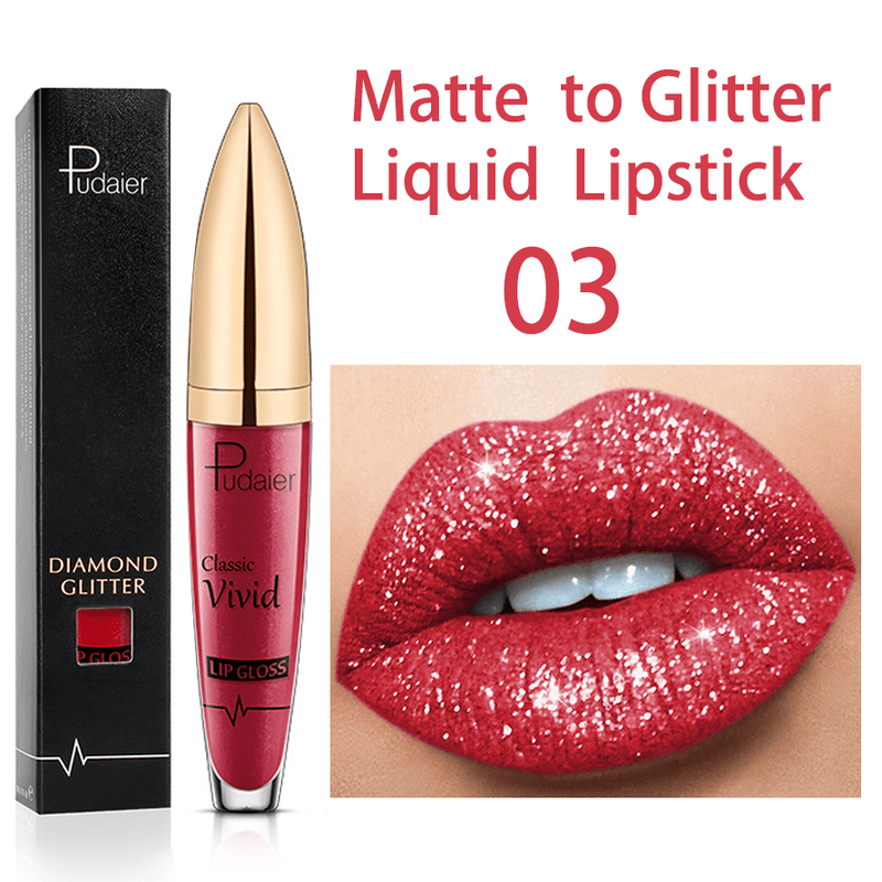 Oh Saucy 0 02 "Tru Diamond" Shimmer Glitter Lip Gloss Matte To Glitter Waterproof Liquid Lipstick