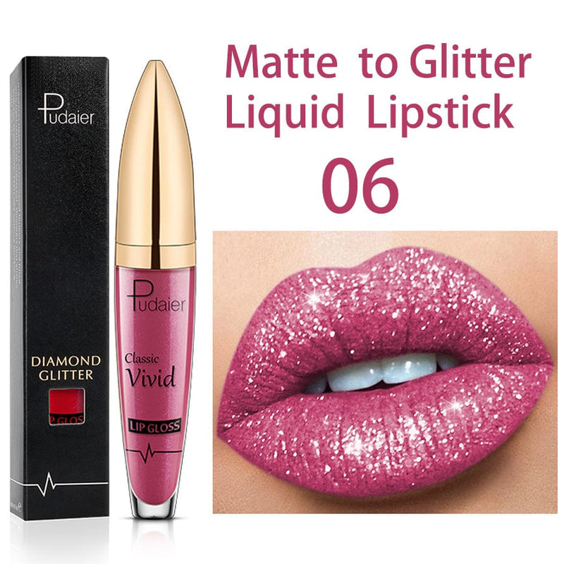 Oh Saucy 0 04 "Tru Diamond" Shimmer Glitter Lip Gloss Matte To Glitter Waterproof Liquid Lipstick